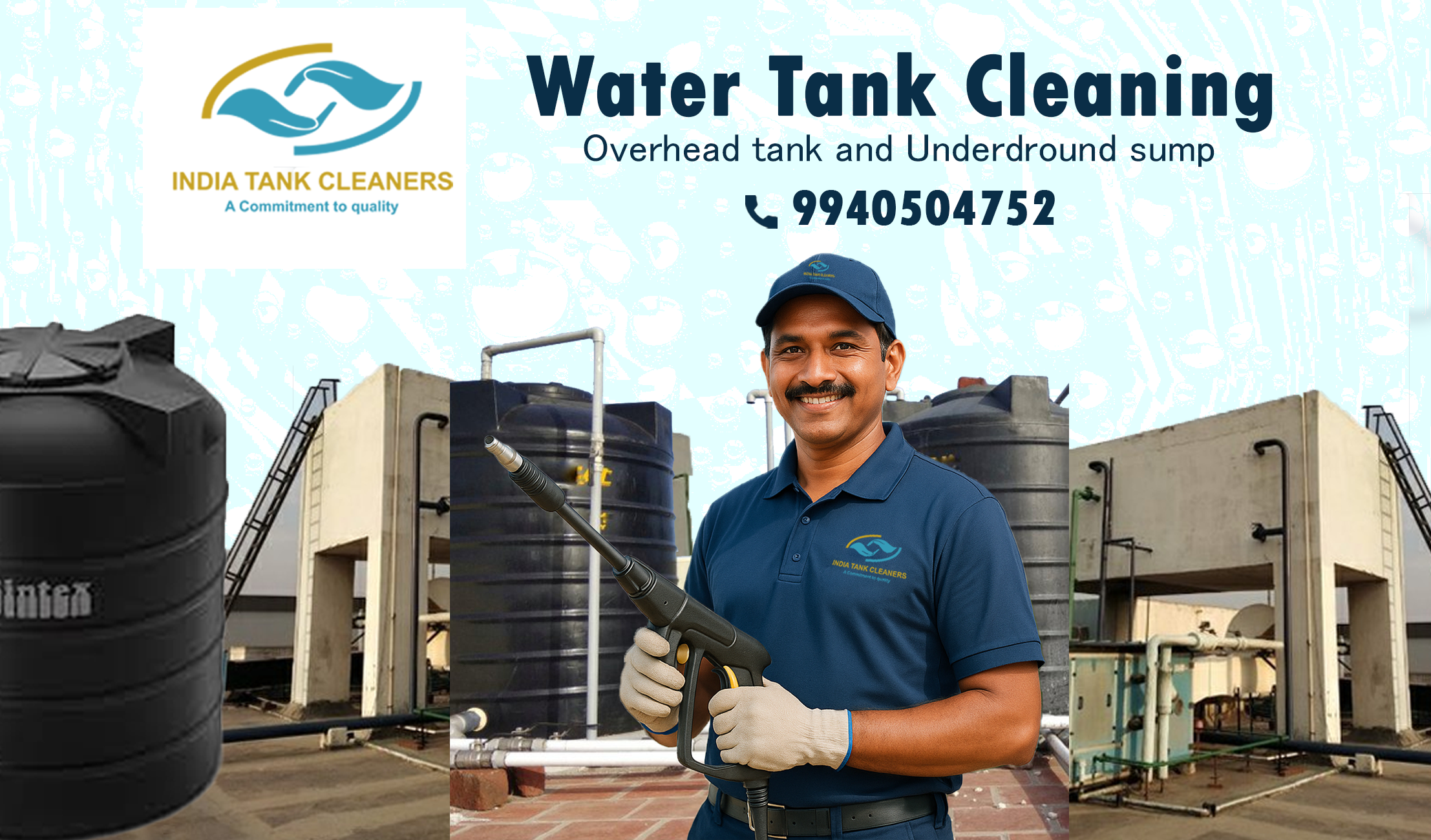 India Tank Cleaners professional team cleaning water tank