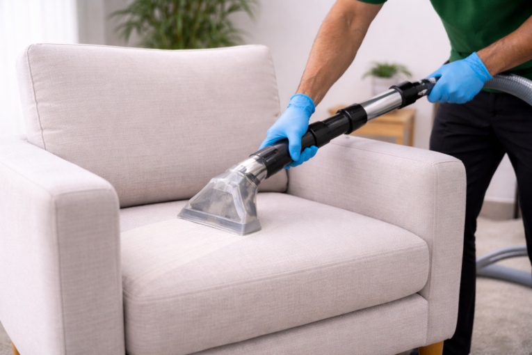 Clean upholstery in progress