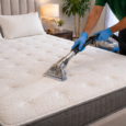 Mattress cleaning in a modern bedroom